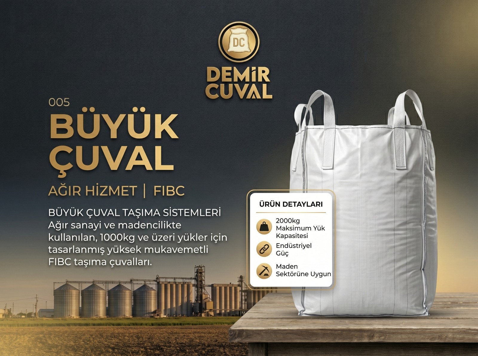 Endüstriyel Big Bag taşıma torbaları and ağır hizmet ambalajları